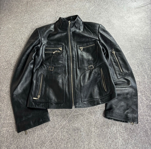 Giacca pelle nera vintage