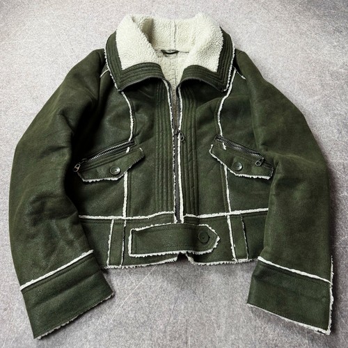 Giacca shearling cropped - , verde